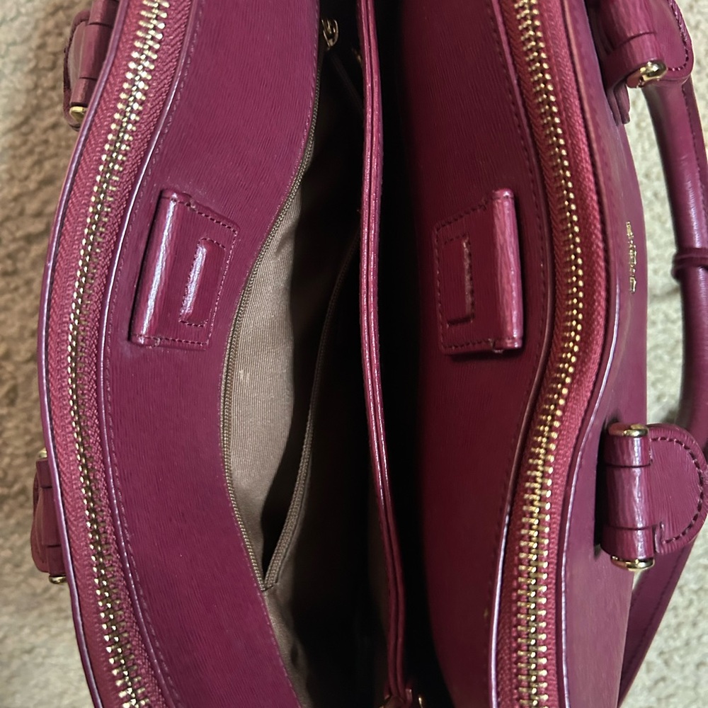 Ralph Lauren Burgundy Leather Satchel - Picture 7 of 12